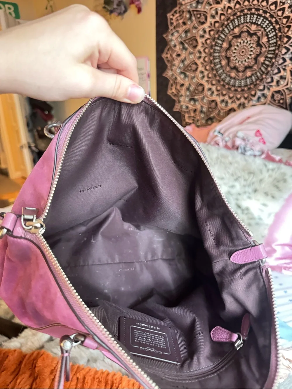 Coach pink leather prairie satchel handbag/crossbody